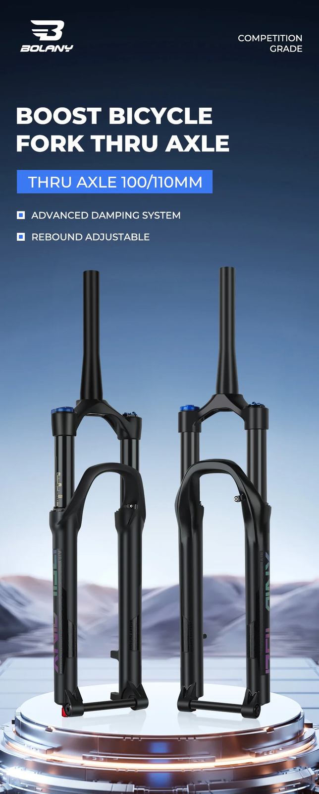 Mountain Bike Suspension Air Oil Front Fork Thru Axle Rebound Adjustment 29inch