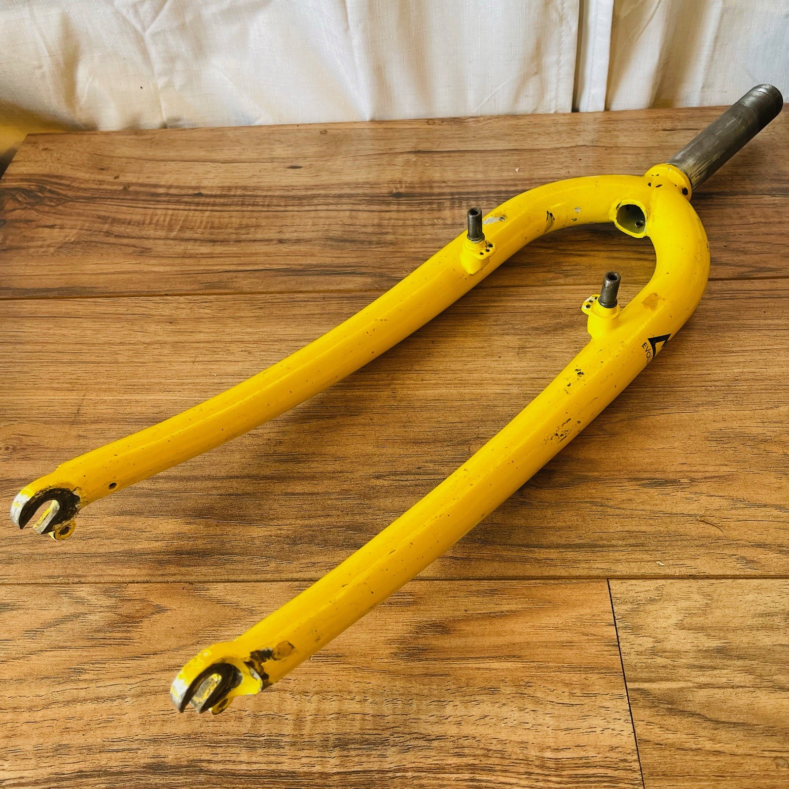 Rare 1-Inch 1″ Fisher MTB Rigid Fork 26 Threadless 120mm 395mm Yellow