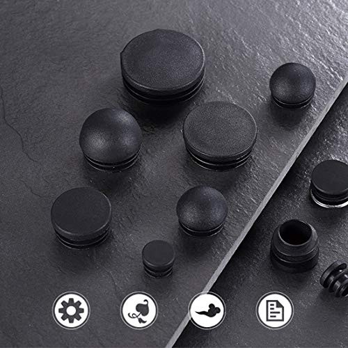 4PCS 76mm (3 Inch) Round Plastic Plug, Round Black Plastic End 76 x 76 4 Pack