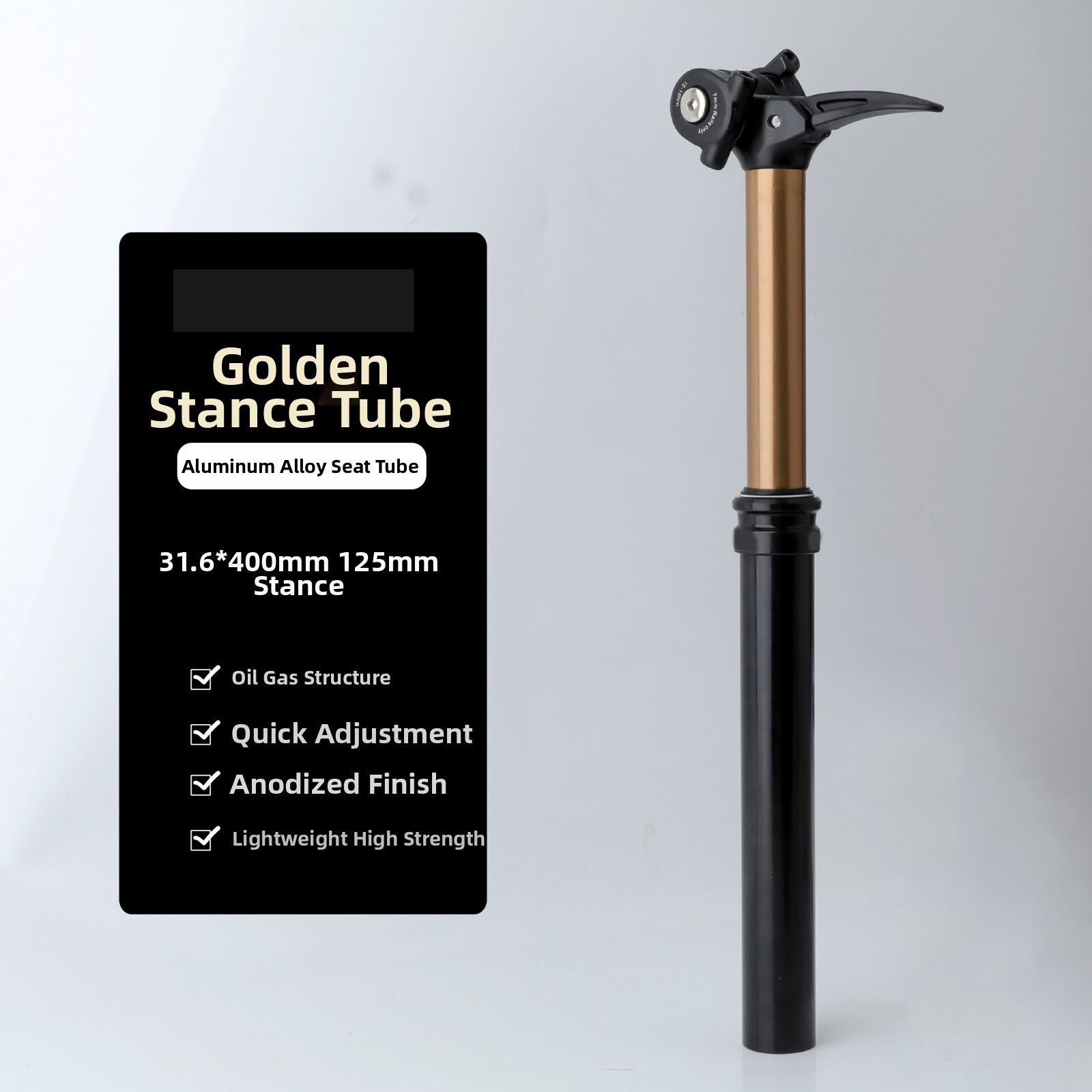 Dropper Post for MTB Hydraulic Control Oil Gas Locking 27.2/30.9/31.6mm Gold