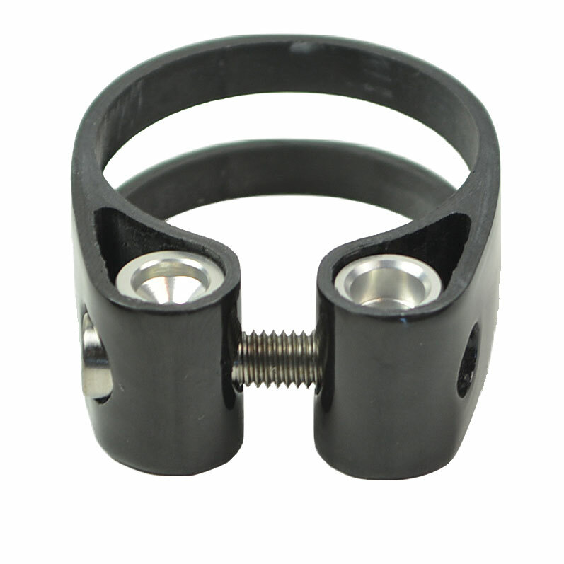 OMNI Racer WORLDS LIGHTEST Carbon Titanium Seatpost Clamp: 31.8-32mm GLOSSY 11g
