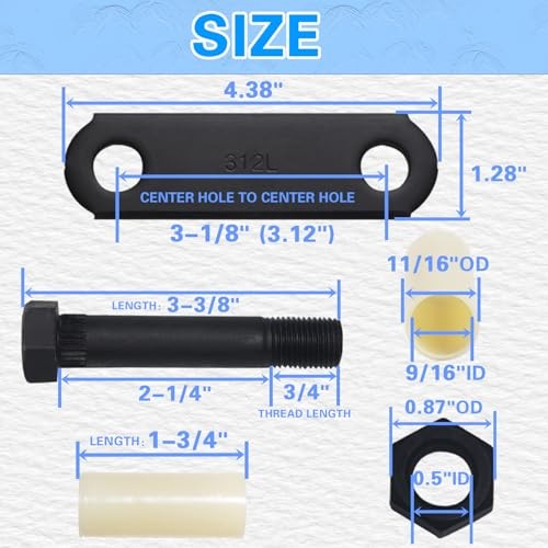 2 Sets Trailer Shackle Kit 3-1/8″ Straps, Tandem Axle Trailer Shackles 2-Sets