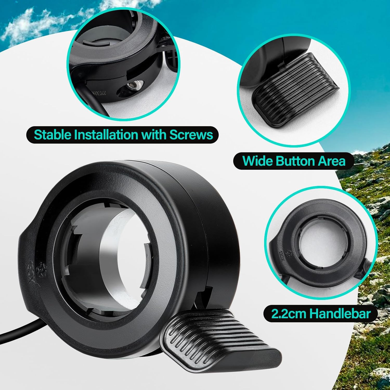 3 Pin Female Ebike Thumb Throttle for Bafang BBS01B BBS02B BBSHD Mid Drive Motor