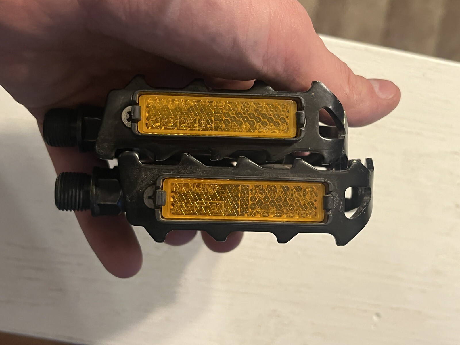 Excellent Dimension Black and Silver Metal Flat Bike Bicycle Pedals K20427