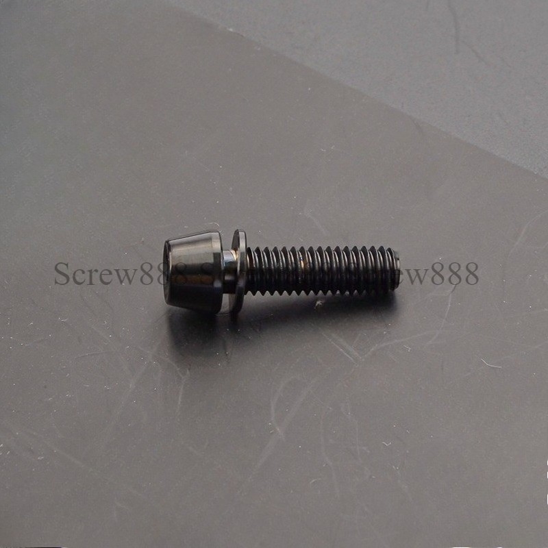 Titanium Bolt M5x16 18 20 25mm Taper Hex Head with Washer Ti Screw for Bike Stem