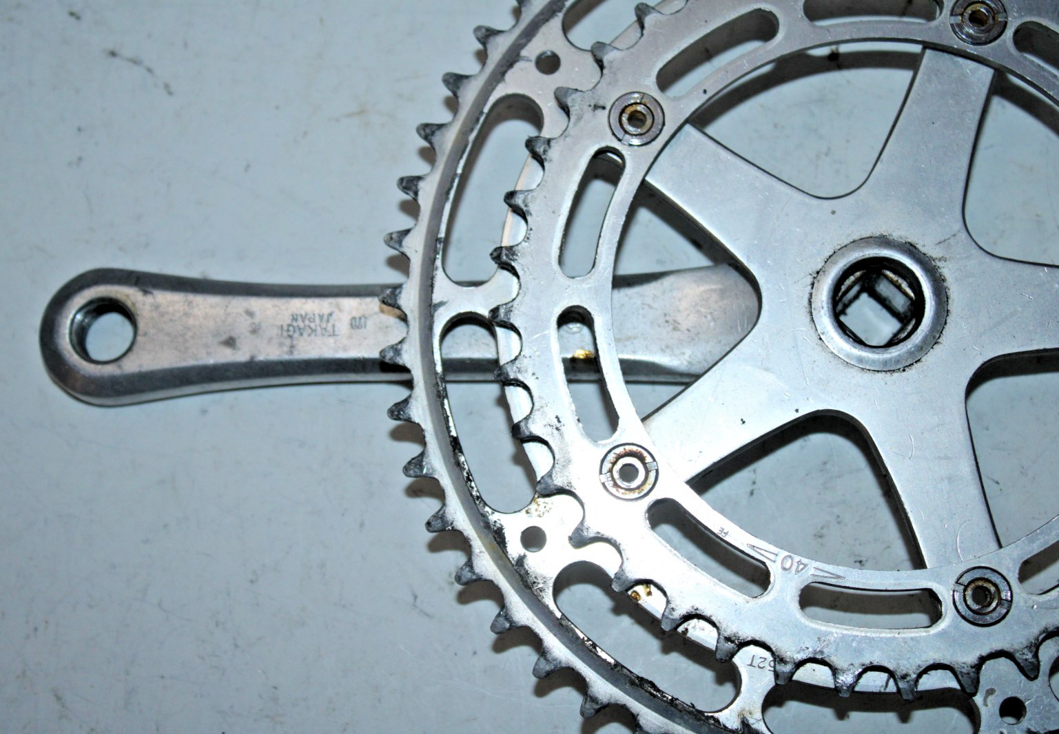 Vintage Shimano Tourney Double Drive-Side Crank-Arm 170mm 52/40T BCD130 Takagi ~