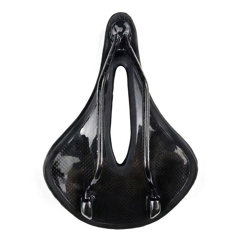 Carbon Fiber Saddle Oval Rail 7*9 Comfort Soft Leather Bike Seat 245*155mm 135g