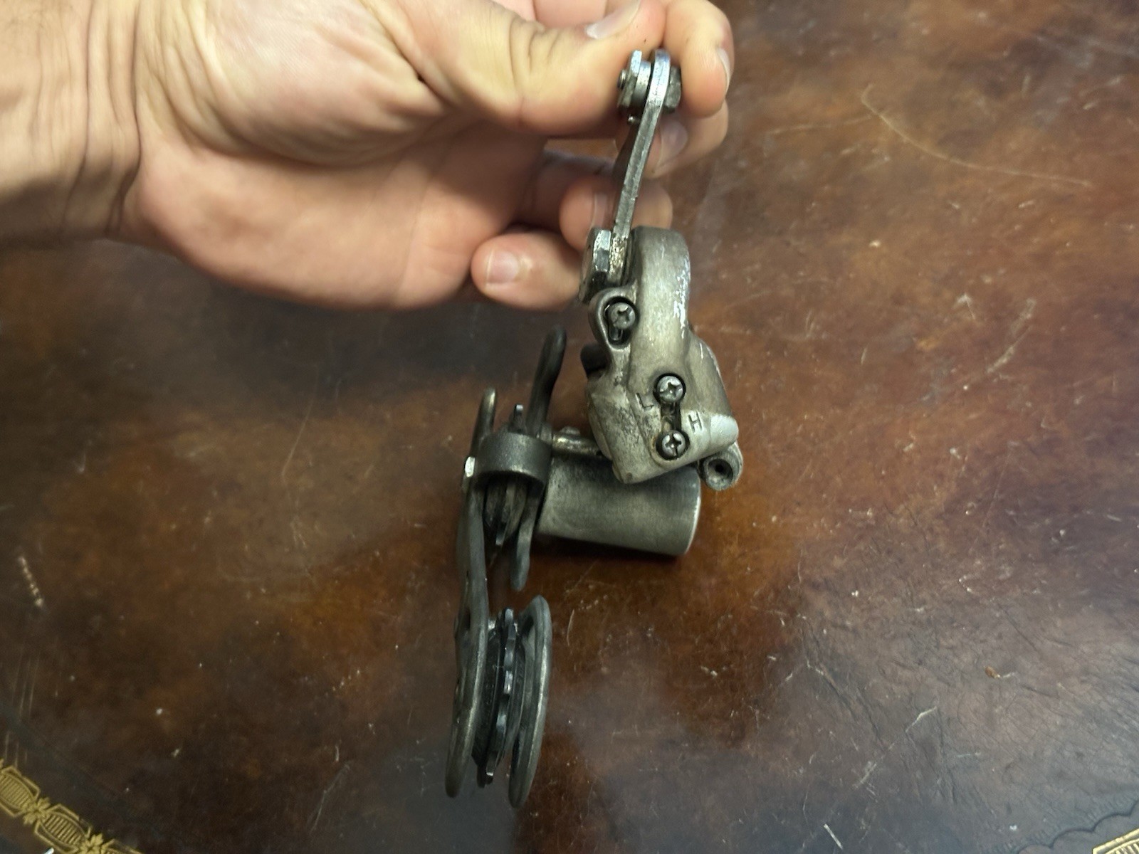 Vintage SunTour V-GT Luxe Rear Derailleur Long Cage Alloy Silver Friction