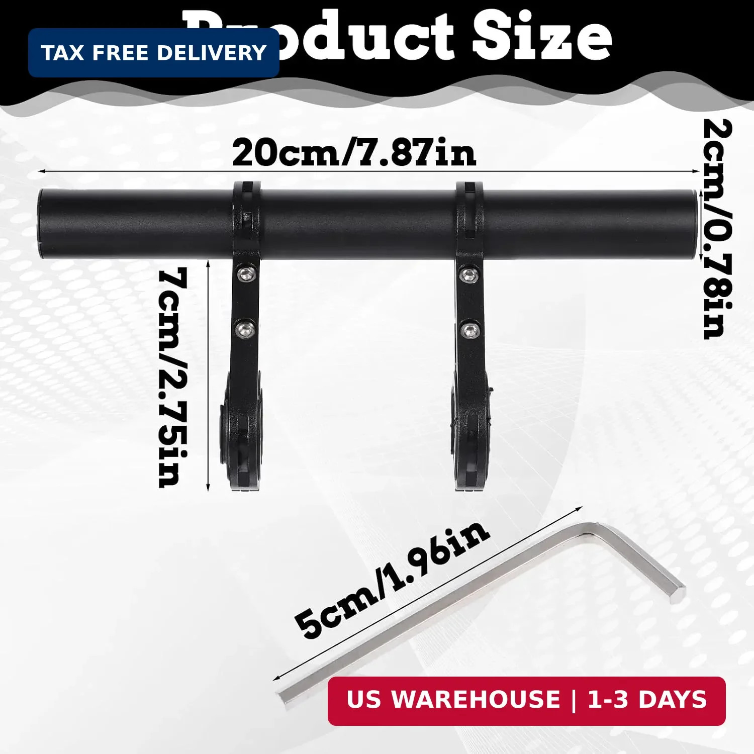 Bike Handlebar Extender, 7.9″ Long Aluminum Alloy Bicycle Cross Bar Extension Mu