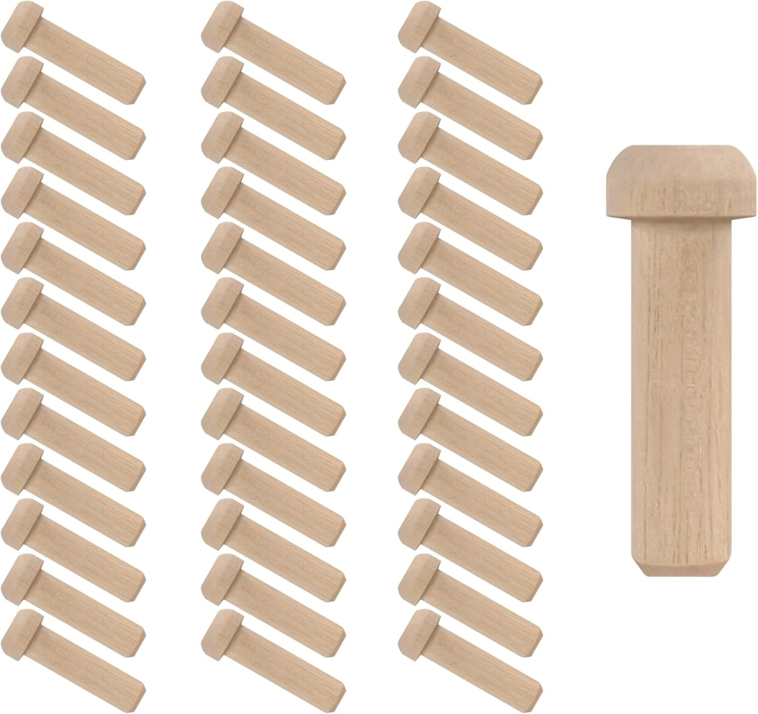 Wood Axle Pegs, 1-3/8-Inch Fits 3/8-Inch Hole Pack of 100 Mini Wooden Pegs for T