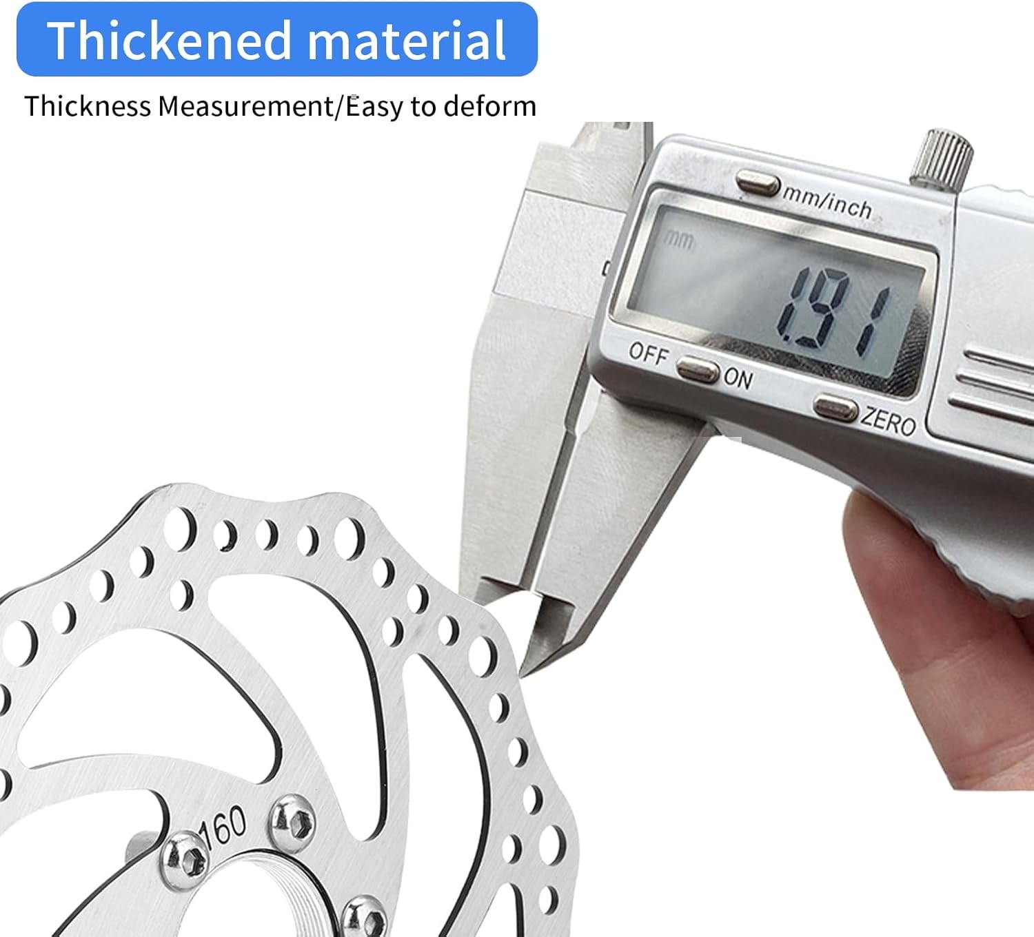 160mm MTB Bicycle Brake Rotor – Stainless Steel Disc with 6-Bolt Hub Adapter