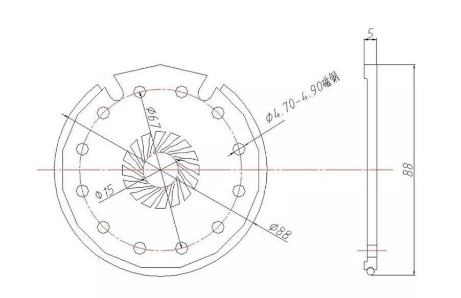 Electric Bike 3 Pin Bafang PAS 12 Magnet Pedal Assist Speed Sensor Ebike KT-D12L
