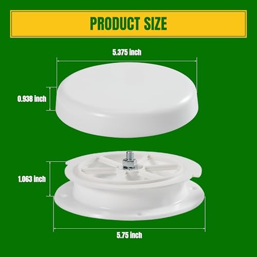 1 Pcs RV Roof Mushroom Vent Plumbing Vents with 1 Pcs 1 Pcs Vent+1 Pcs Cover