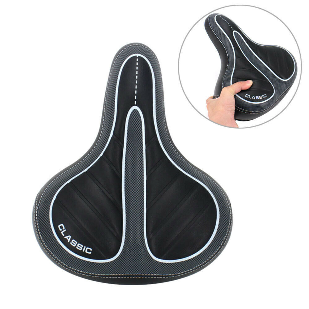 Bike Comfort Wide Big Bum Bicycle Gel Cushion Extra Soft Sporty Saddle Seat Pad