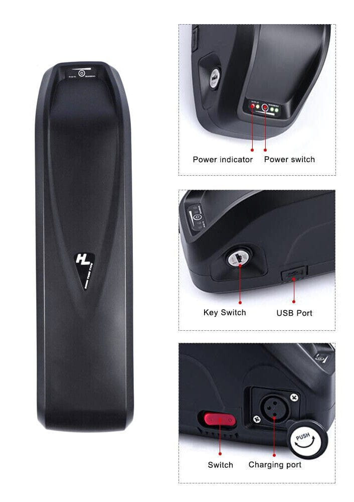 Electric Bike Battery Samsung Cell 48V 15a/20a Hai Long with 5 Charging contacts