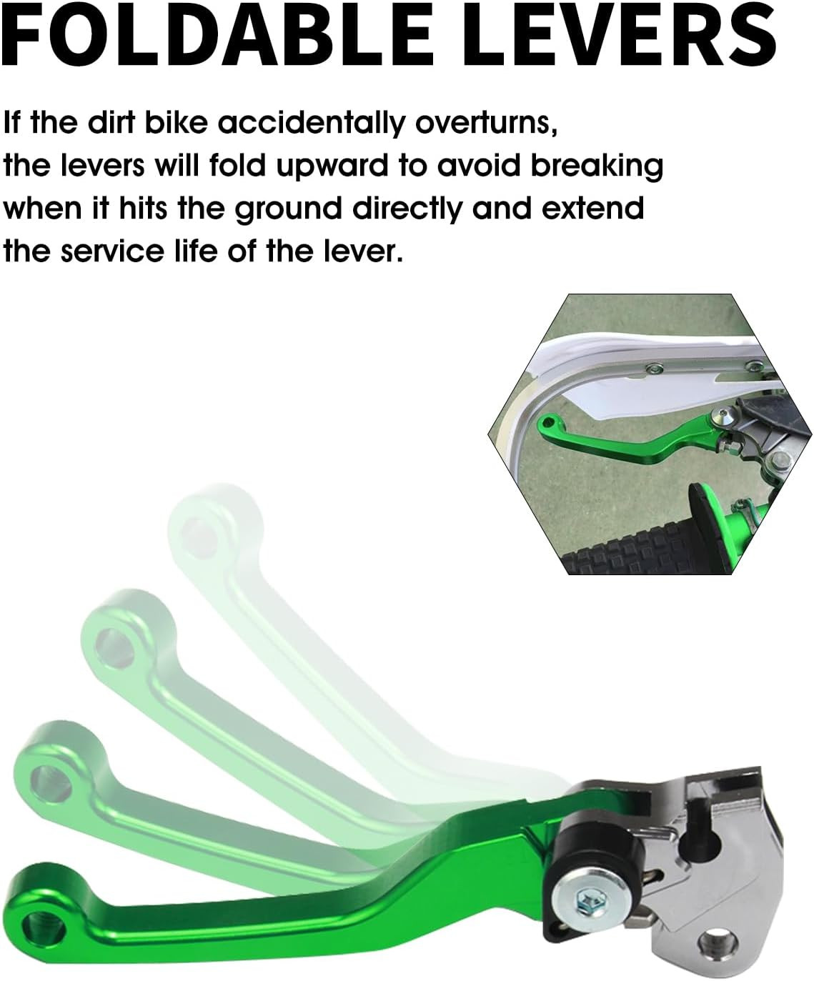 JFG RACING Dirt Bike Foldable Clutch Brake Levers,Clutch Lever Breakaway Levers