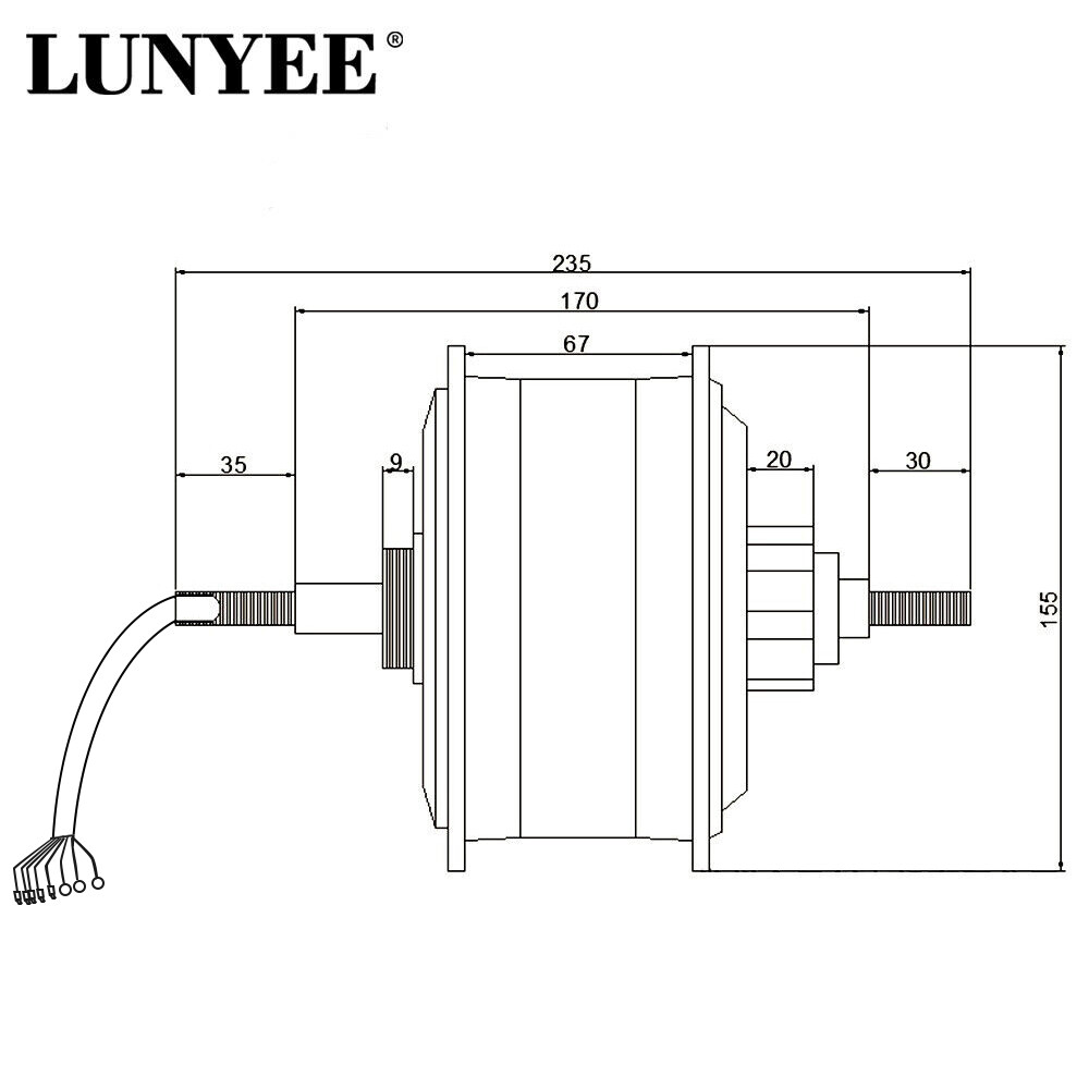 LUNYEE 2000W E-bike Motor Brushless Geared Bicycle Bike Motor Replacement