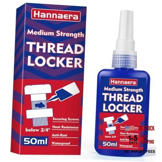 Thread Lock Blue 1.69 Fl oz/50 ml Medium Strength, Lock & Seal medium-50ml