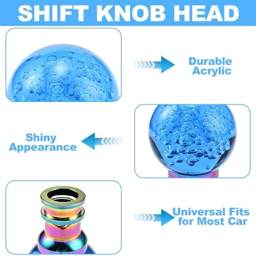 Acrylic Crystal Bubble Ball Shift Knob with Light, Gear Shifter Knob