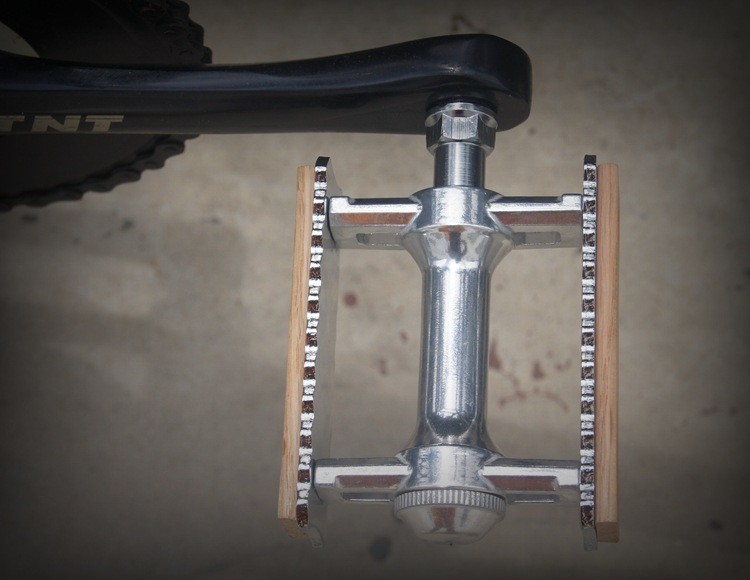 1 Pair Vintage Wood Aluminum MTB Road Bike Pedals Anti-slip Bicycle Flat Pedals