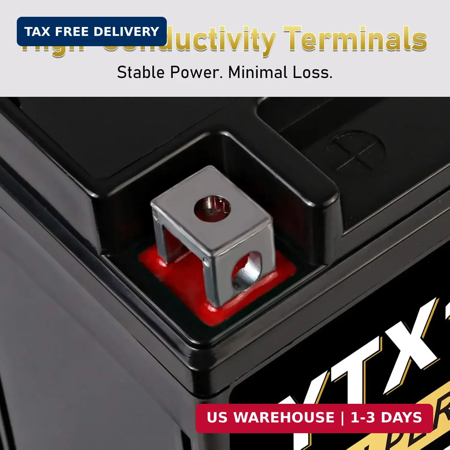 YTX12-BS 12V 10Ah AGM Sealed Motorcycle Battery, Maintenance-Free, Compatible wi