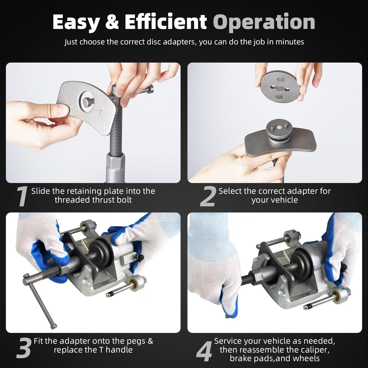 24Pcs Disc Brake Caliper Compression Wind Back Tool Kit, Heavy Duty