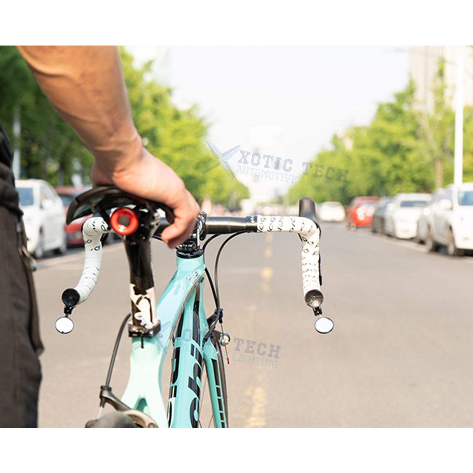 2PCS Black Road Bike Handlebar Adjustable Bicycle Bar End Rearview Mirror kit