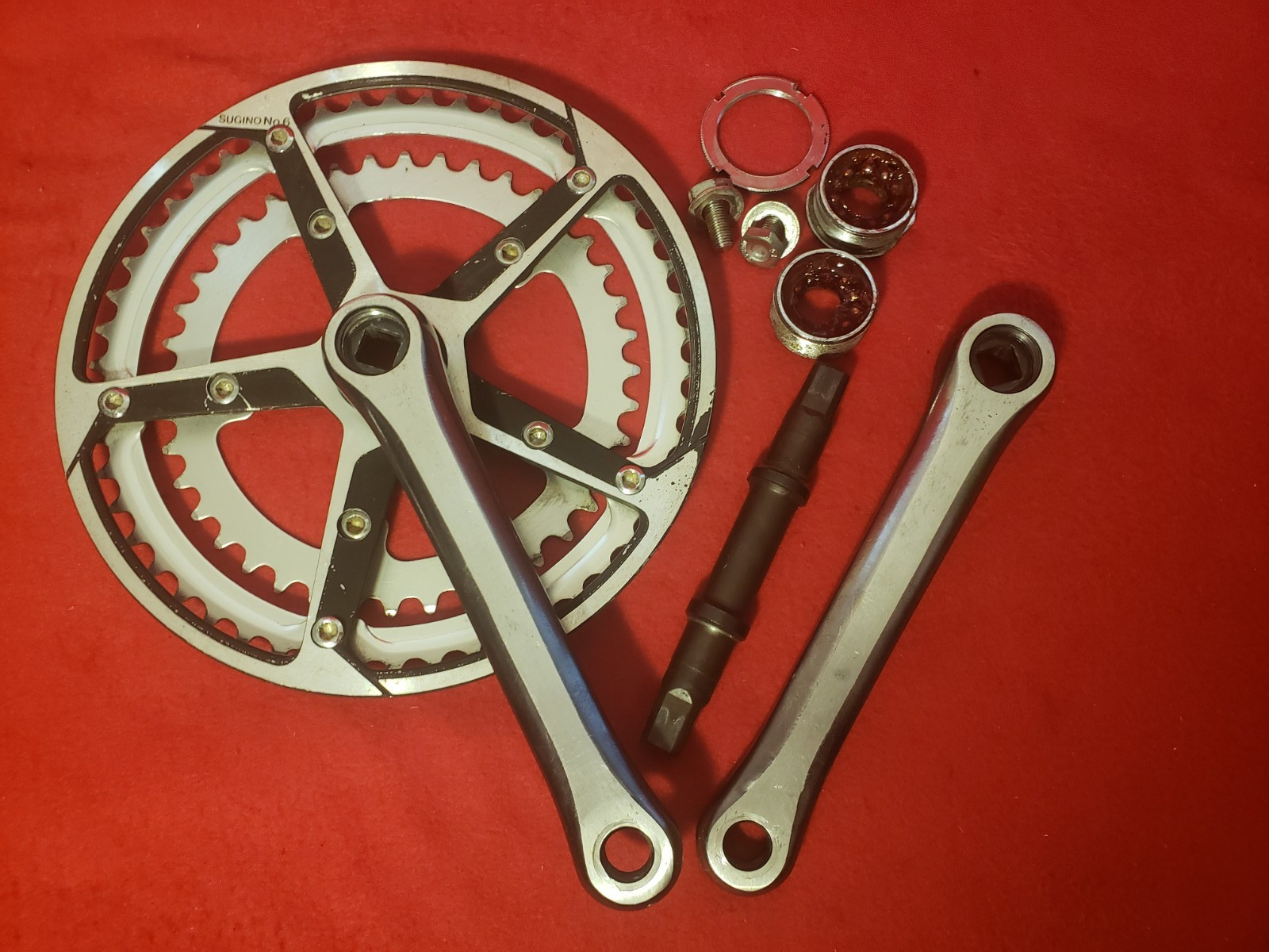 Vintage 80s Sugino No 6 50/40 T Crank Set 170 MM Fits Kuwahara Schwinn Mongoose