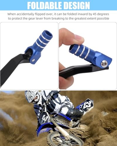 Dirt Bike Shifter,CNC Foldable Motorcycle Gear Shift Lever for YZ85 02 Blue