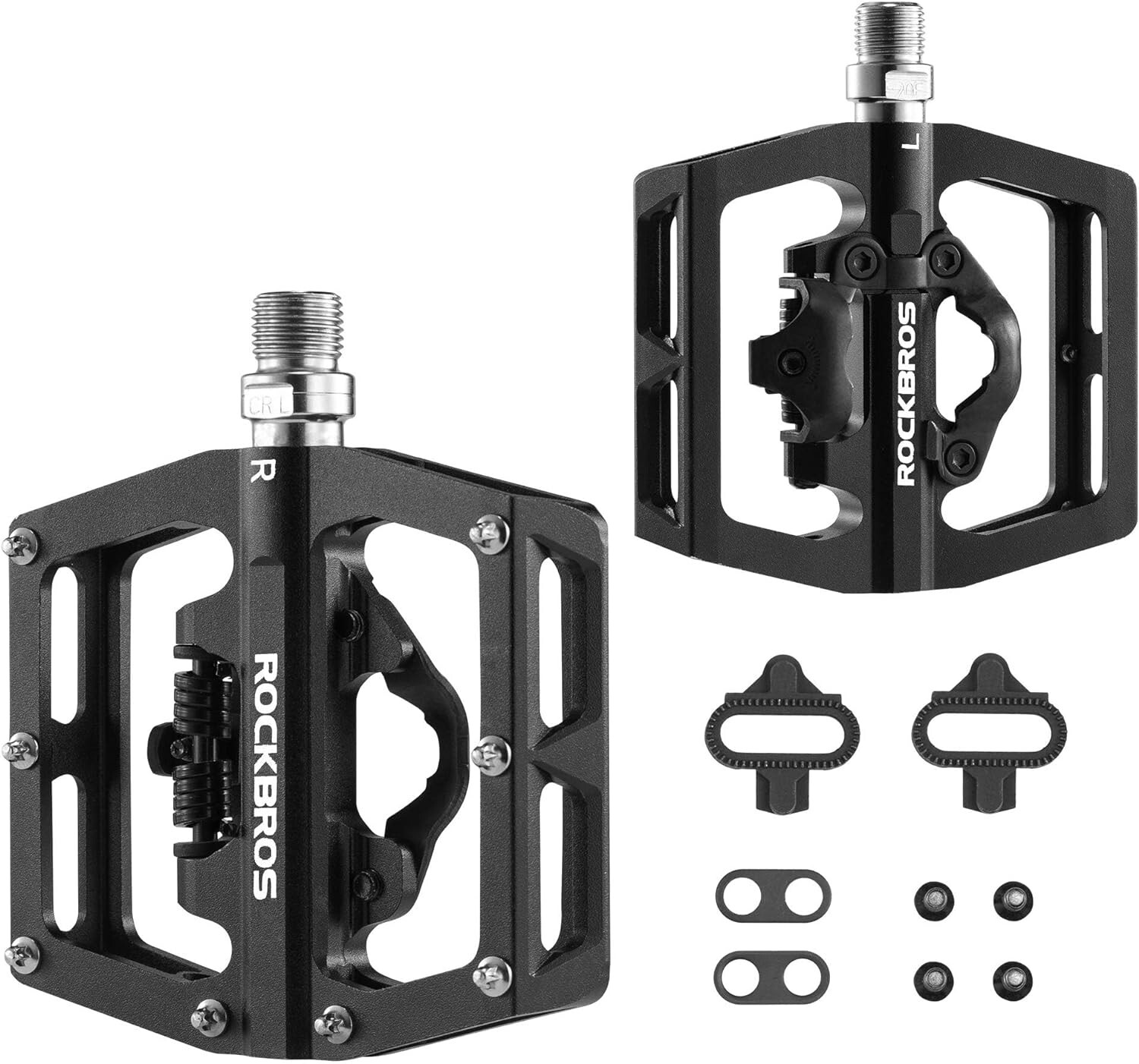 ROCKBROS Bike Pedals Anti-slip Sealed Bearing SPD Clipless & Flat Pedals 9/16″