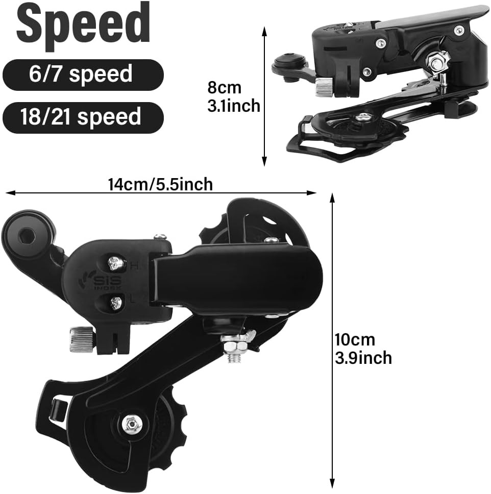 Bicycle Rear Derailleur, 6/7/Speed Direct Hanger Mount for Mountain Bike