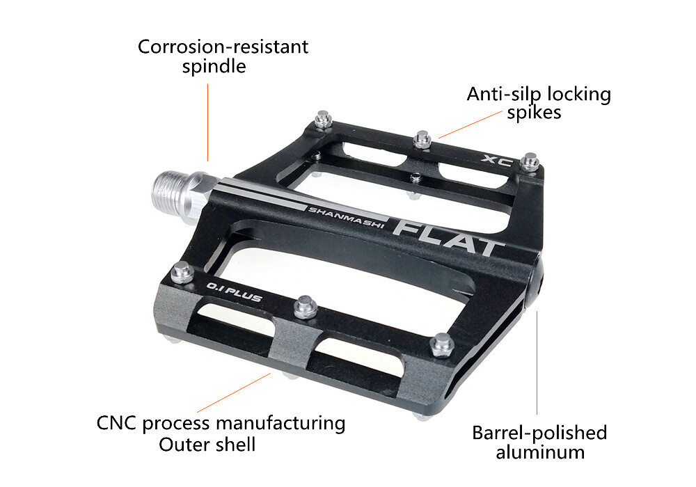 Bicycle Pedals MTB Bike Aluminum Anti Slip Wide Flat Platform Bearing Pedal 340g