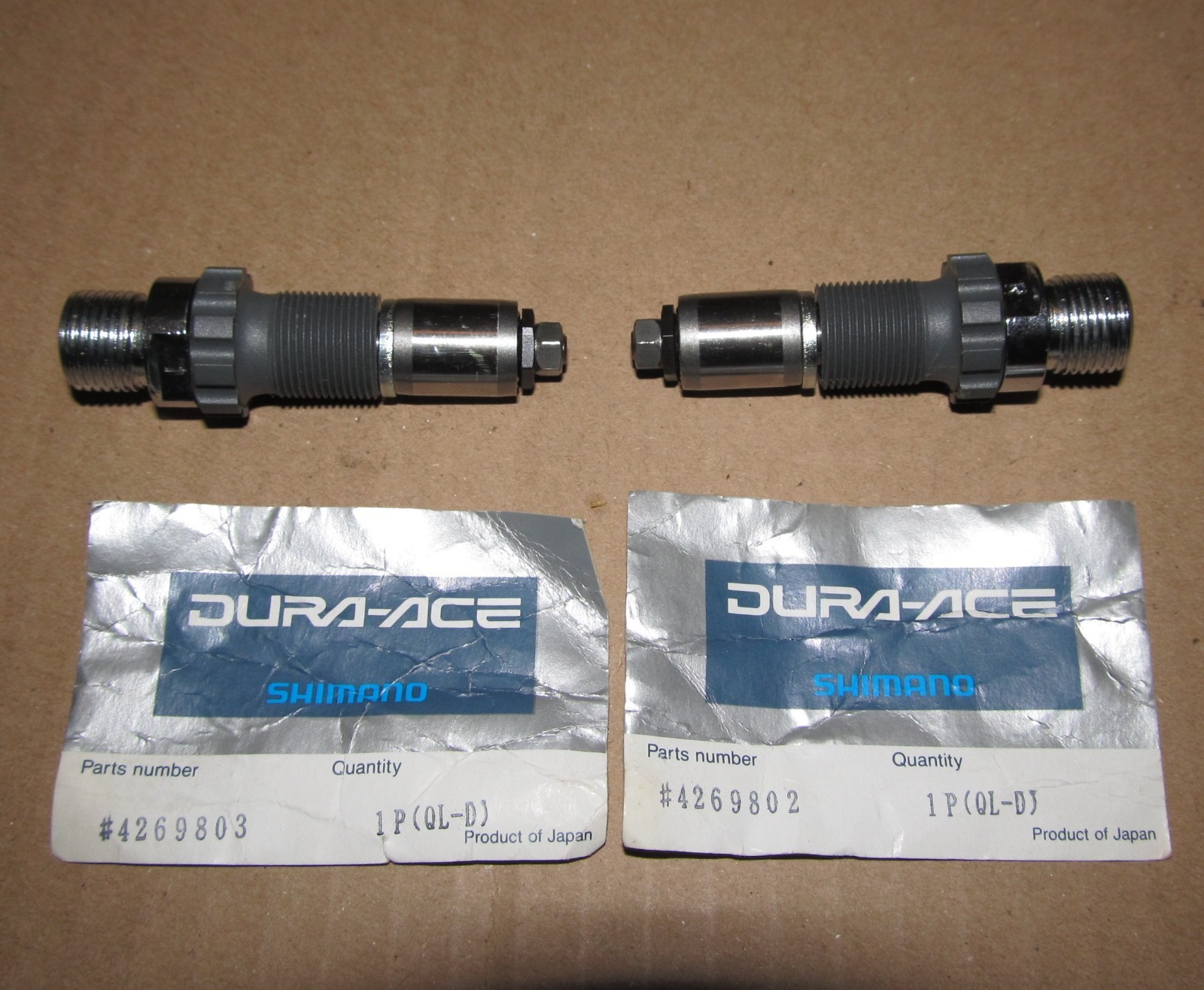 Shimano Dura Ace Left & Right Pedal Spindles NOS NEW Old Stock