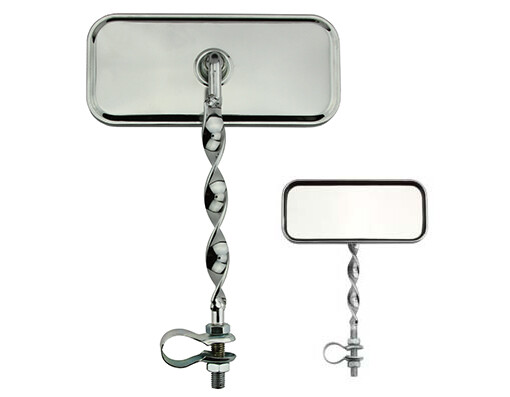 ONE Bike Rectangle Flat Twisted Mirror All Chrome. Bike parts,Bicycle parts.