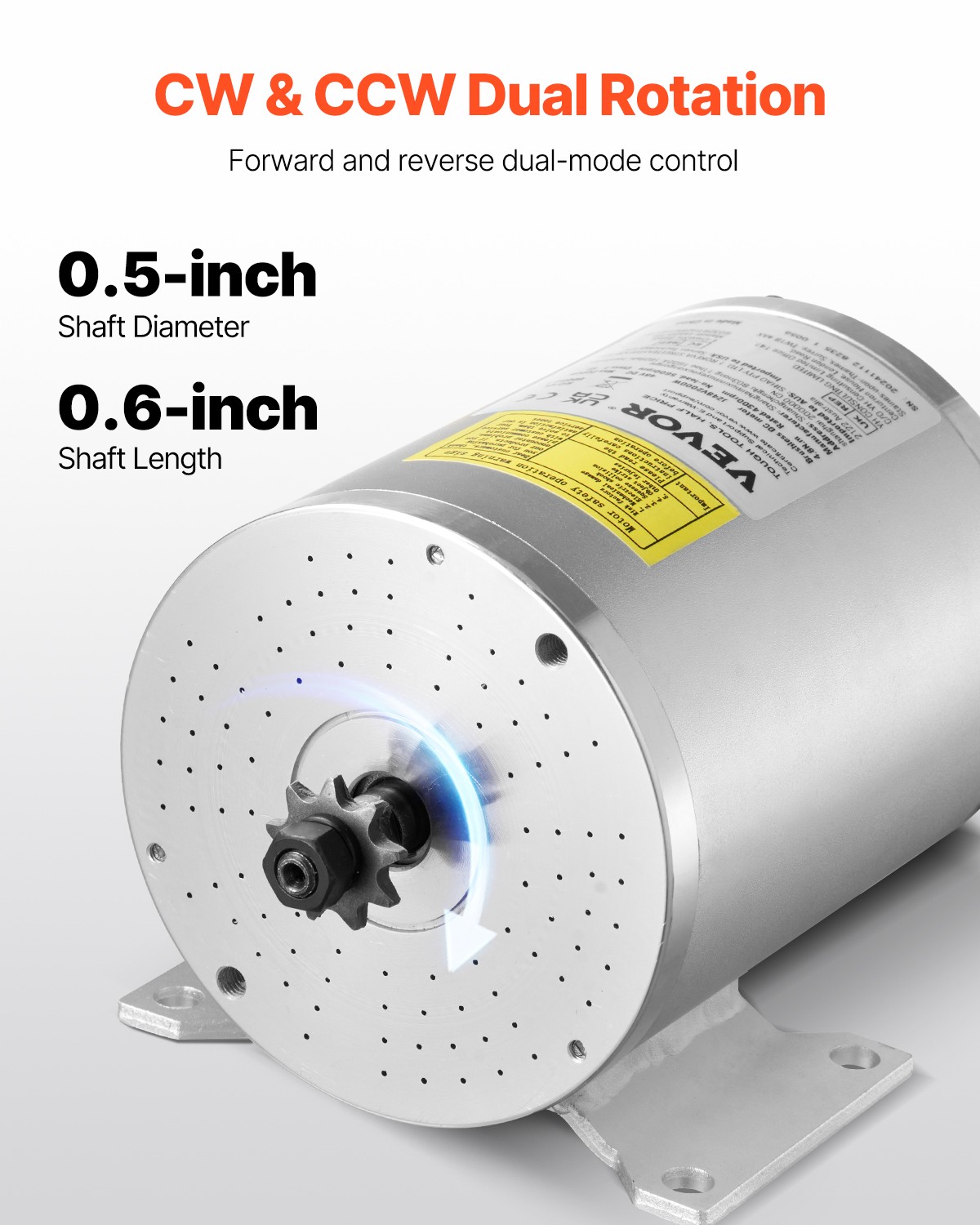 VEVOR 2000W Electric Brushless DC Motor Kit 48V 4300rpm Motor with Controller