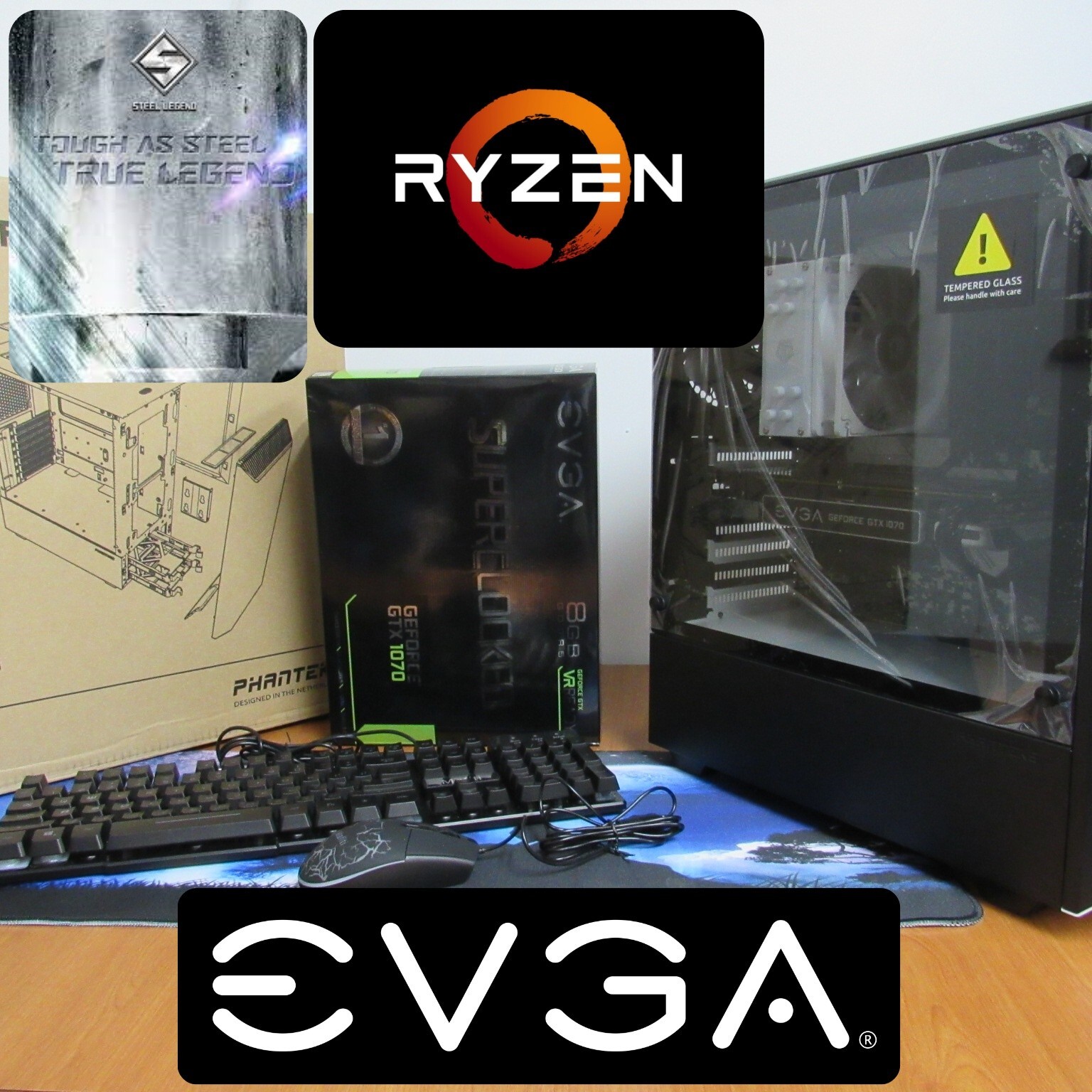 Ryzen 5 Phanteks P300 Mid-Tower w/16 GB RAM, GeForce GTX 1070 and 1TB (NVMe) SSD