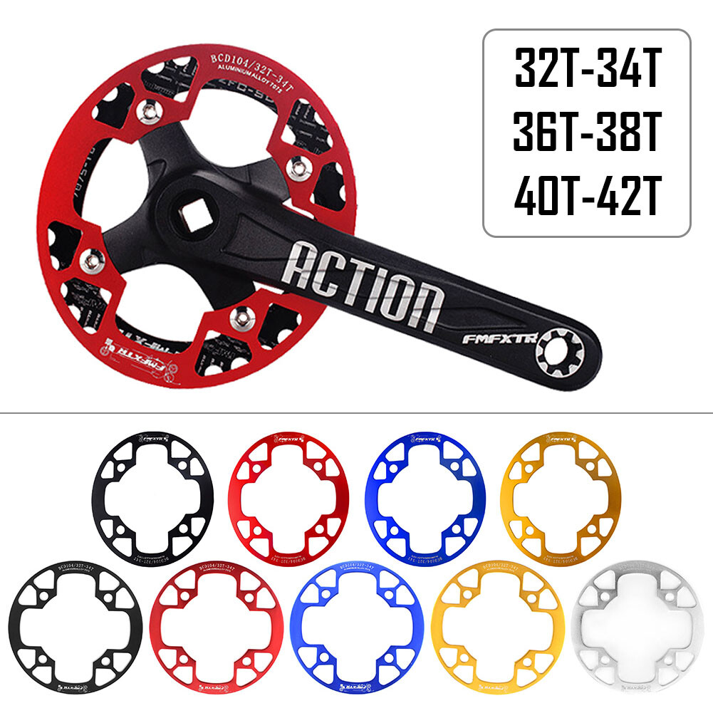 Aluminum Chainring Guard 104BCD 32-42T MTB Bike Crankset Sprockets Chainwheel