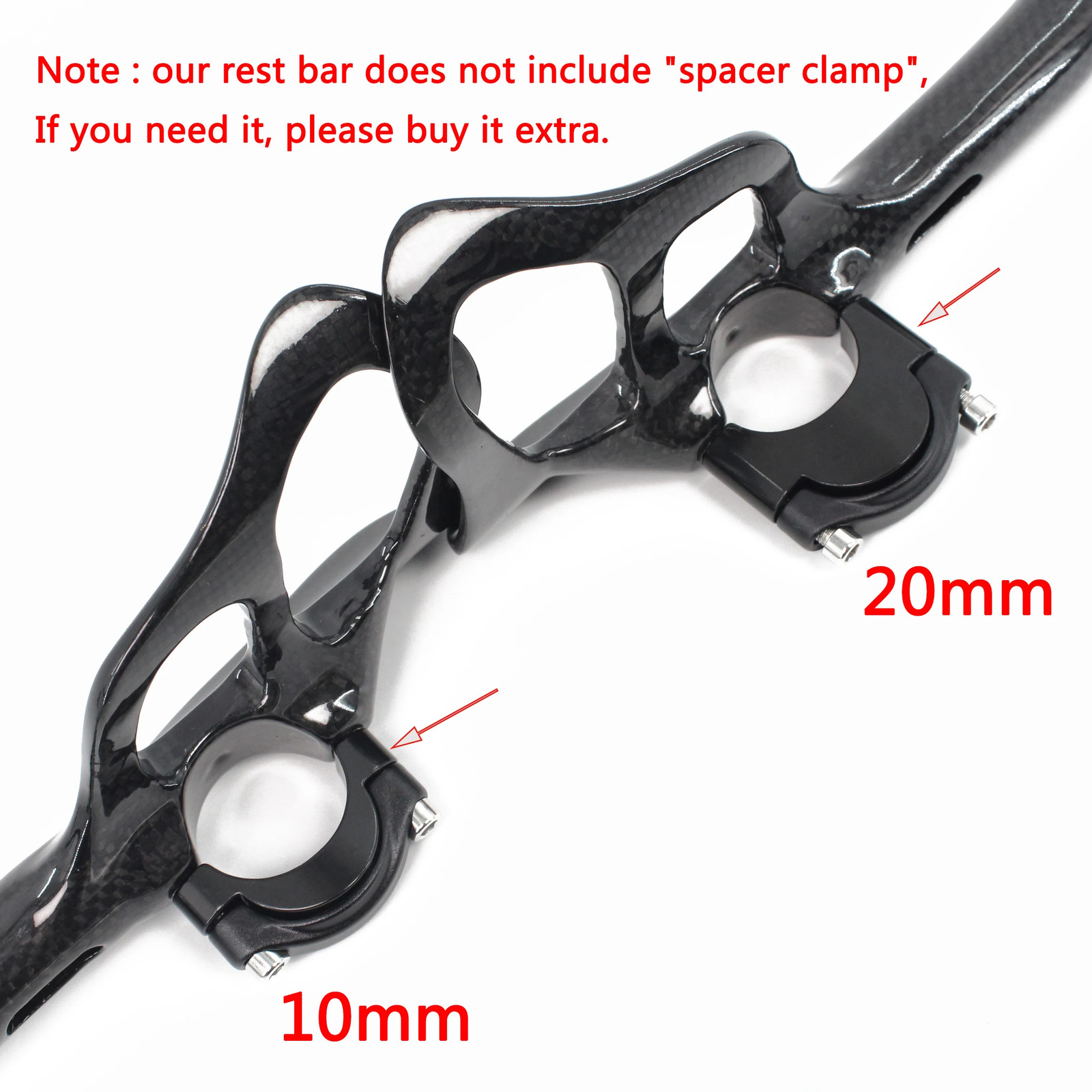 Road Bicycle Triathlon Matte Full Carbon Fibre Extended Rest Handlebar