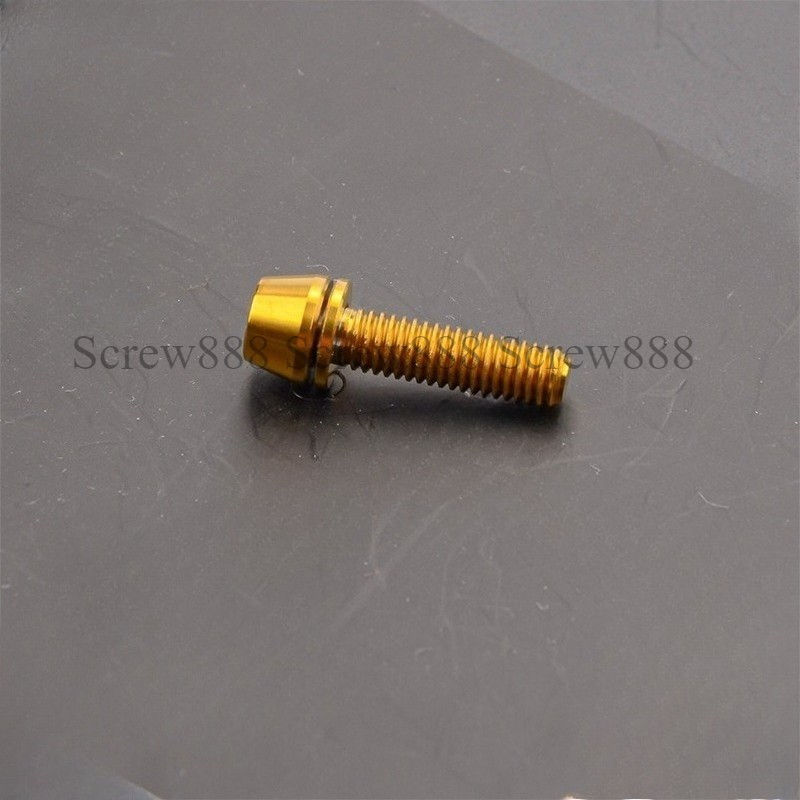 Titanium Bolt M5x16 18 20 25mm Taper Hex Head with Washer Ti Screw for Bike Stem