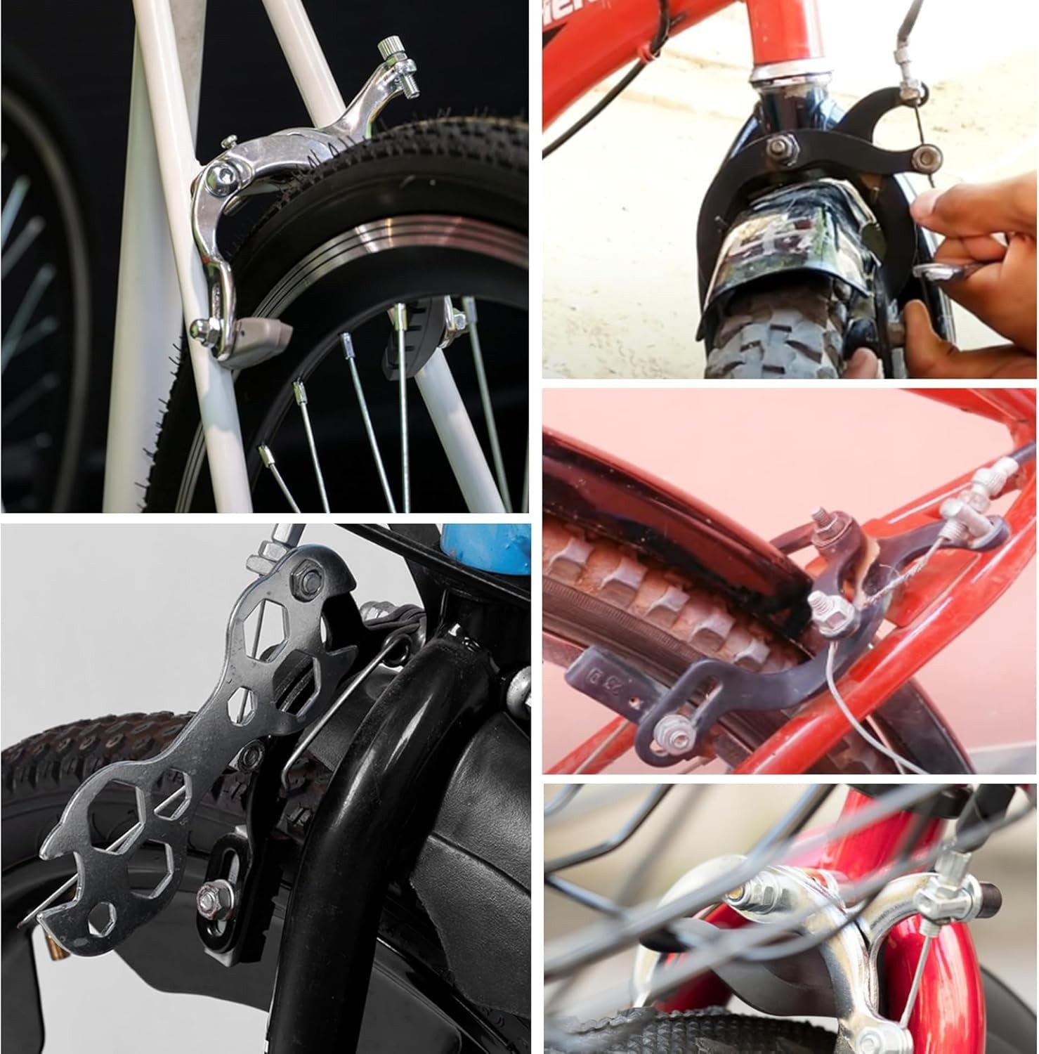 Bicycle Caliper Brakes Set Front Rear Side Pull C Brake Calipers Parts Black