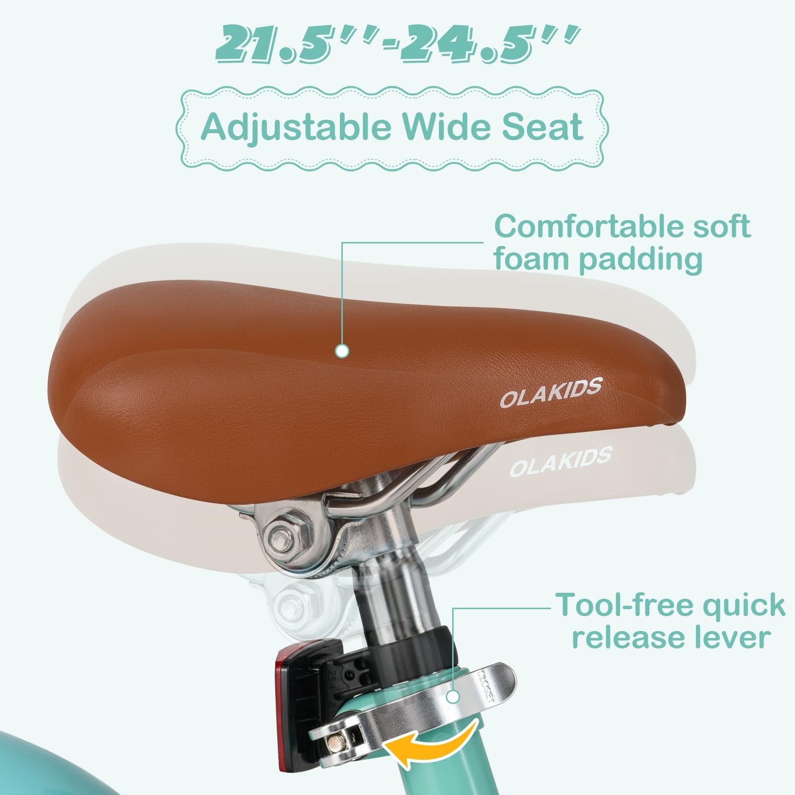 Olakids Kids Bike 12 14 16 18 Inch Toddlers Bike Training Wheels Basket Safety