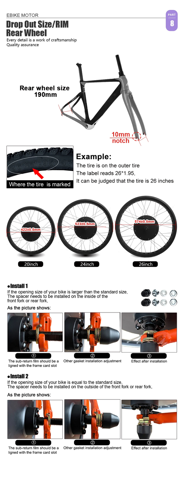 48V 2000W 20 24 26in Snow Fat Tire Electric Bike Rear Rotate Brushless Hub Motor