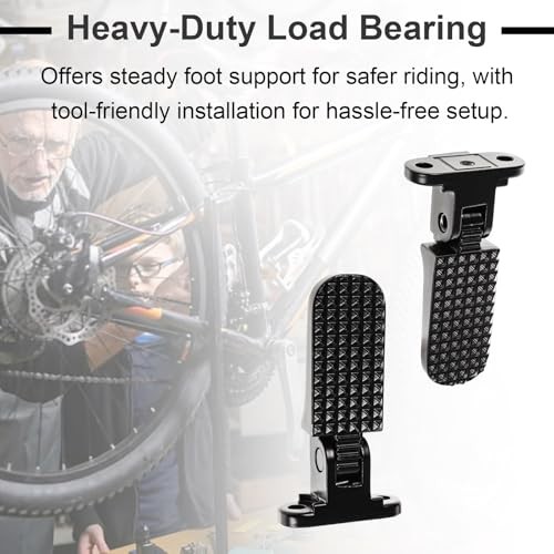 YWG Foldable Foot Pegs for Ebike, Non-Slip Aluminum Passenger Footrests |