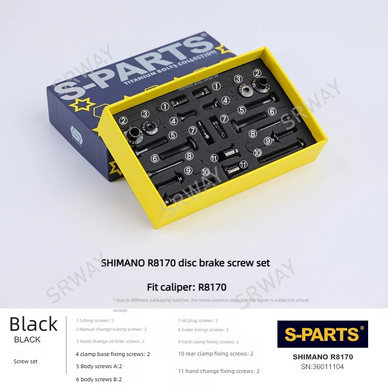 S-PARTS titanium alloy disc brake screws kit For R8170/7170 R9270 Road bicycle
