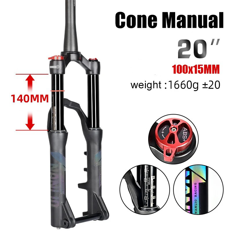 100/120/140mm Travel MTB Bike Forks 20 24in Alloy Shoulder Control Shock Fork