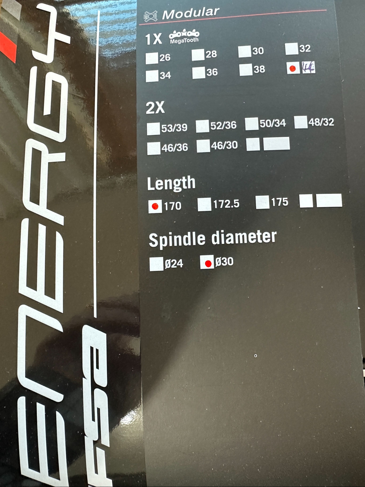 FSA Energy AGX+ 1X Modular 386EVO Gravel Crankset 170mm 11-Speed 44t New in box