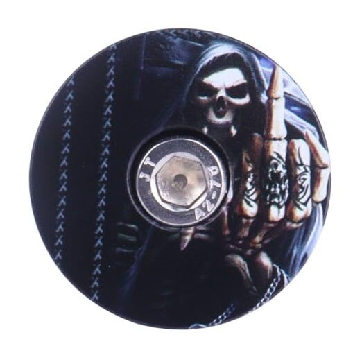 Aluminum Alloy Headset Top Cap, 1-1/8 Inch with M6x35mm Stainless Death sickle