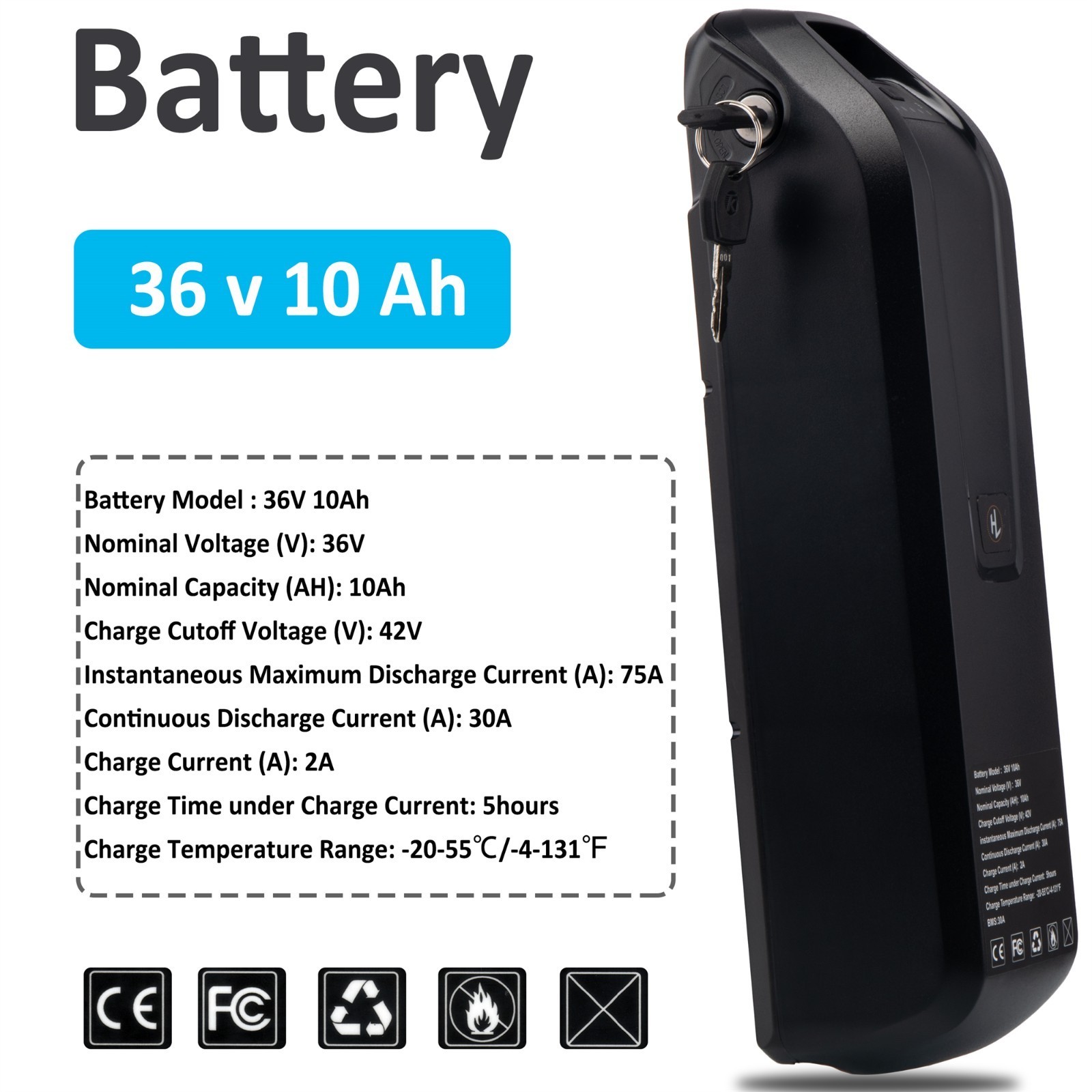 Hailong 36V/48V/52V 10ah/15ah/20ah electric bicycle battery for 2000W Motors