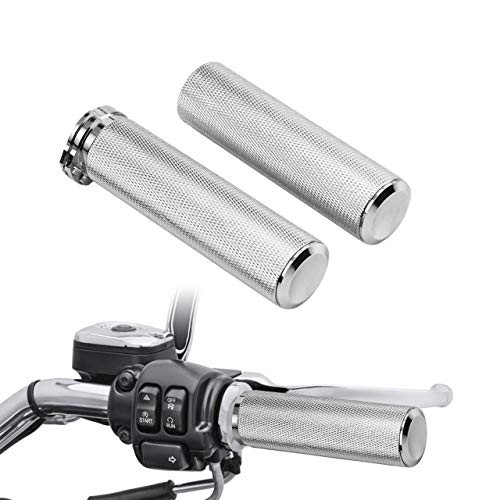 Motorcycle Handlebar Grips for 1″ 25mm Aluminum Universal Fit Chrome – Chrome