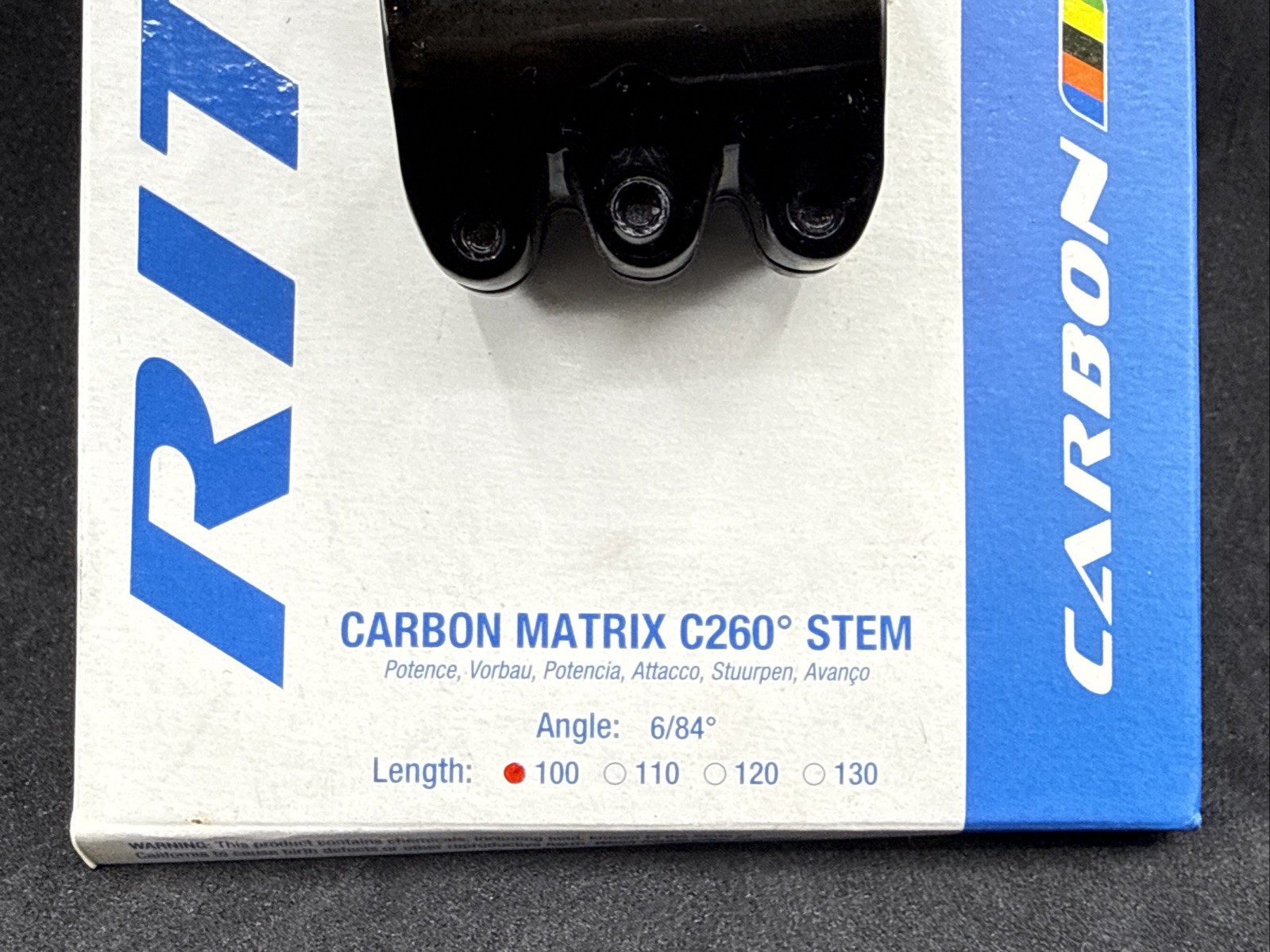 NOS Ritchey Carbon WCS C260 Stem 100mm +/- 6° 31.8mm 1-1/8″ NEW ON CARD